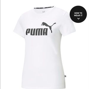Women’s Puma white and black athletic t shirt. Perfect condition.